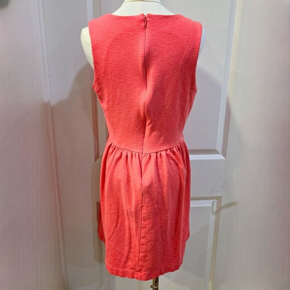J. Crew Coral Sleeveless Mini Dress | Hidden Pockets Tailored Fit Size M - Picture 6 of 12